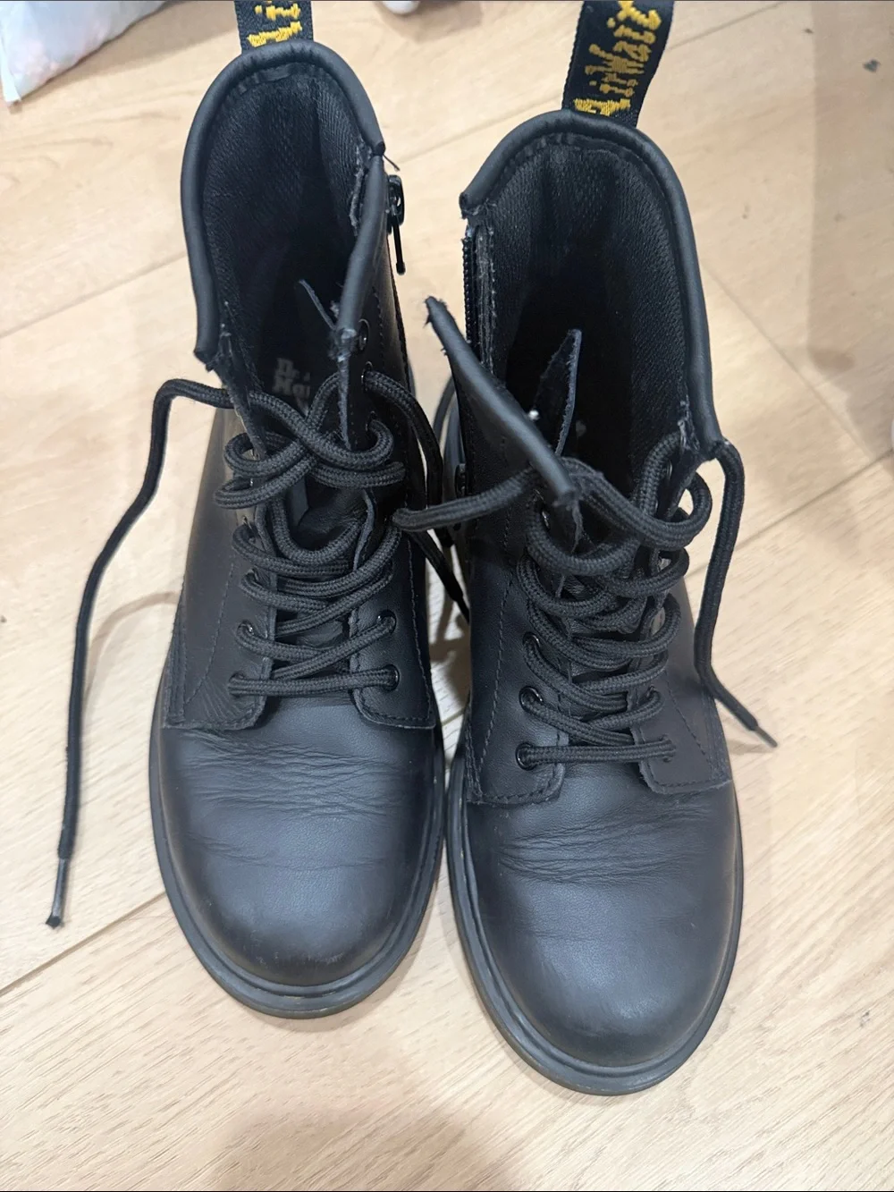 Dr. Martens Kids Black Lace-Up Leather Boots